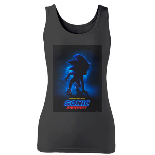 High quality print of this slim fit sonic the hedgehog movie women tank top will turn heads. And bystanders won't be disappointed - the racerback cut looks good one any woman's shoulders.