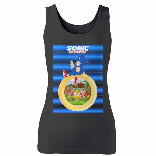 High quality print of this slim fit sonic the hedgehog funny inspired women tank top will turn heads. And bystanders won't be disappointed - the racerback cut looks good one any woman's shoulders.