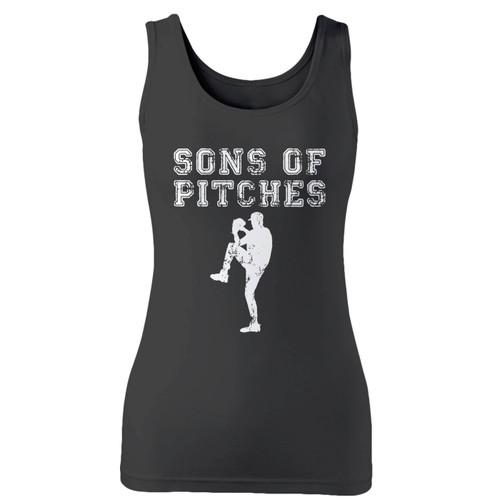 High quality print of this slim fit sons of pitches women tank top will turn heads. And bystanders won't be disappointed - the racerback cut looks good one any woman's shoulders.