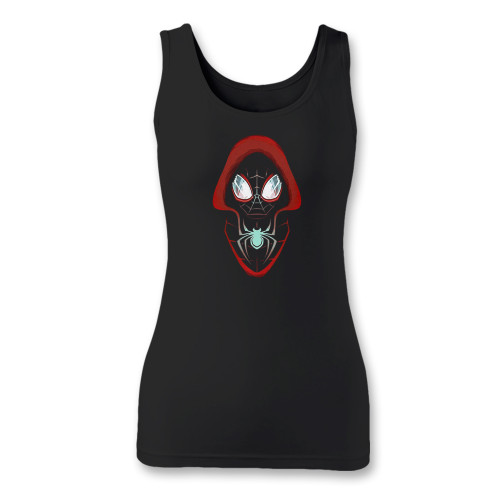 High quality print of this slim fit spider man miles morales women tank top will turn heads. And bystanders won't be disappointed - the racerback cut looks good one any woman's shoulders.
