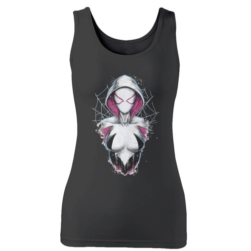 High quality print of this slim fit spider-gwen marvel comics women tank top will turn heads. And bystanders won't be disappointed - the racerback cut looks good one any woman's shoulders.