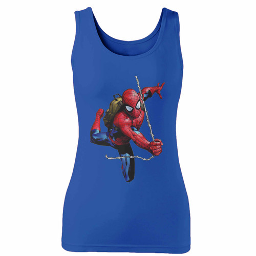 High quality print of this slim fit spider-man superhero marvel comics women tank top will turn heads. And bystanders won't be disappointed - the racerback cut looks good one any woman's shoulders.