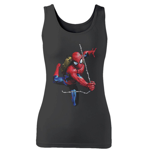 High quality print of this slim fit spiderman marvel comics women tank top will turn heads. And bystanders won't be disappointed - the racerback cut looks good one any woman's shoulders.