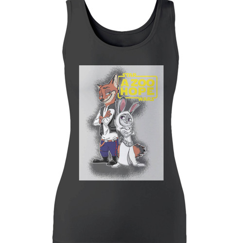 High quality print of this slim fit star wars a zoo hope women tank top will turn heads. And bystanders won't be disappointed - the racerback cut looks good one any woman's shoulders.