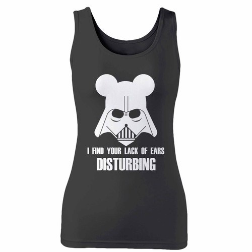 High quality print of this slim fit star wars darth vader mickey ears women tank top will turn heads. And bystanders won't be disappointed - the racerback cut looks good one any woman's shoulders.