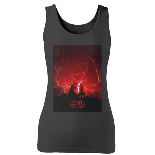 High quality print of this slim fit star wars episode ix women tank top will turn heads. And bystanders won't be disappointed - the racerback cut looks good one any woman's shoulders.