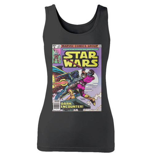 High quality print of this slim fit star wars marvel comics women tank top will turn heads. And bystanders won't be disappointed - the racerback cut looks good one any woman's shoulders.