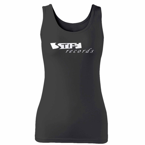 High quality print of this slim fit stiff records women tank top will turn heads. And bystanders won't be disappointed - the racerback cut looks good one any woman's shoulders.