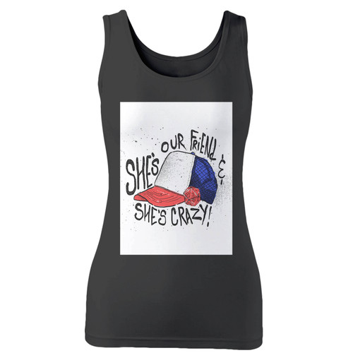 High quality print of this slim fit stranger things dustin quote women tank top will turn heads. And bystanders won't be disappointed - the racerback cut looks good one any woman's shoulders.