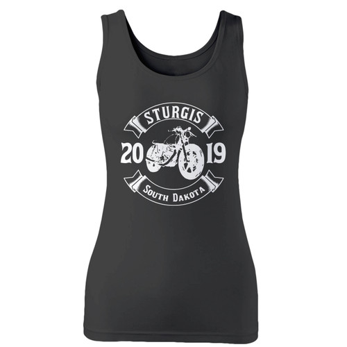 High quality print of this slim fit sturgis south dakota 2019 women tank top will turn heads. And bystanders won't be disappointed - the racerback cut looks good one any woman's shoulders.