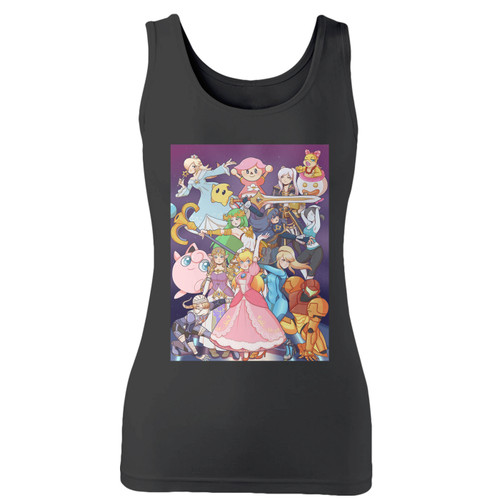 High quality print of this slim fit super smash bros kawaii women tank top will turn heads. And bystanders won't be disappointed - the racerback cut looks good one any woman's shoulders.