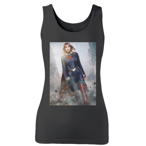 High quality print of this slim fit supergirl season 5 tv series women tank top will turn heads. And bystanders won't be disappointed - the racerback cut looks good one any woman's shoulders.