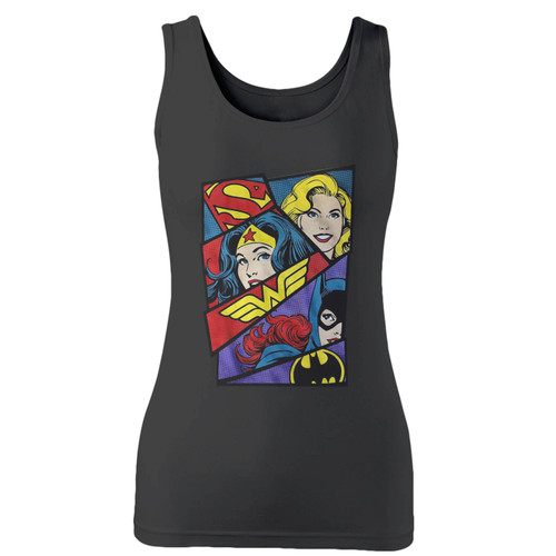 High quality print of this slim fit supergirls avengers marvel comics women tank top will turn heads. And bystanders won't be disappointed - the racerback cut looks good one any woman's shoulders.