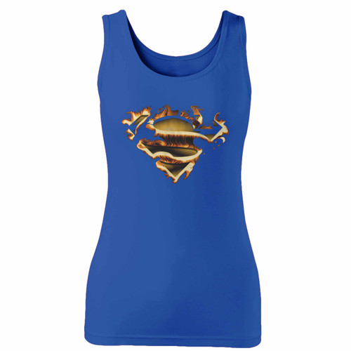 High quality print of this slim fit superman fire logo 2 women tank top will turn heads. And bystanders won't be disappointed - the racerback cut looks good one any woman's shoulders.