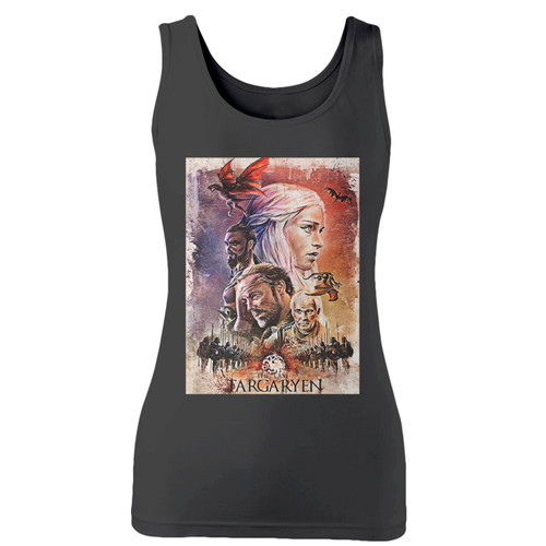 High quality print of this slim fit targaryen game of thrones women tank top will turn heads. And bystanders won't be disappointed - the racerback cut looks good one any woman's shoulders.