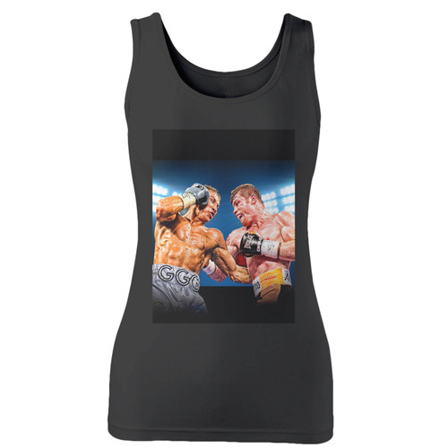 High quality print of this slim fit team canelo alvarez vs ggg boxing women tank top will turn heads. And bystanders won't be disappointed - the racerback cut looks good one any woman's shoulders.