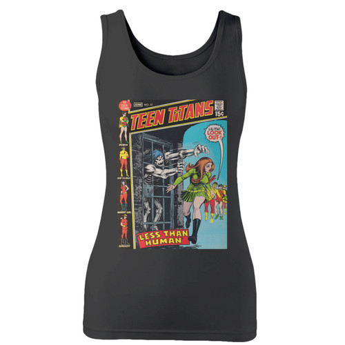High quality print of this slim fit teen titans dc comic women tank top will turn heads. And bystanders won't be disappointed - the racerback cut looks good one any woman's shoulders.