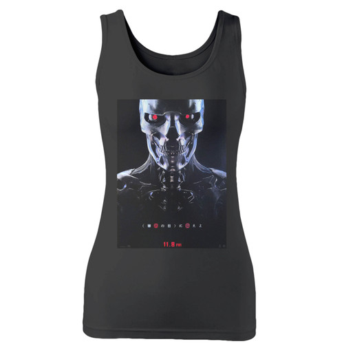 High quality print of this slim fit terminator dark fate women tank top will turn heads. And bystanders won't be disappointed - the racerback cut looks good one any woman's shoulders.
