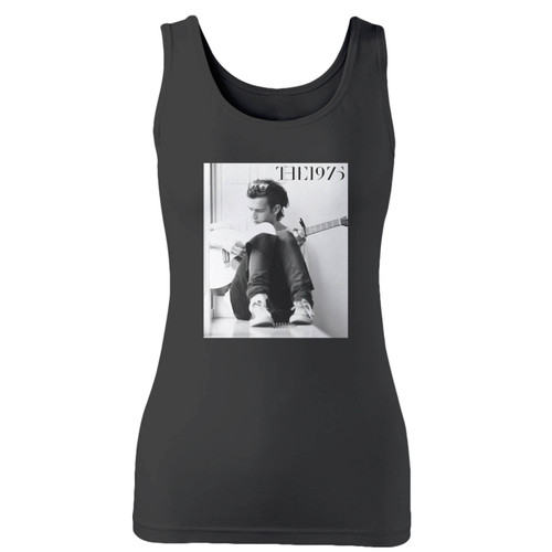 High quality print of this slim fit the 1975 matt healy women tank top will turn heads. And bystanders won't be disappointed - the racerback cut looks good one any woman's shoulders.