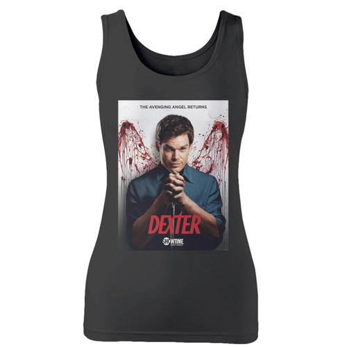 High quality print of this slim fit the avenging angel dexter women tank top will turn heads. And bystanders won't be disappointed - the racerback cut looks good one any woman's shoulders.