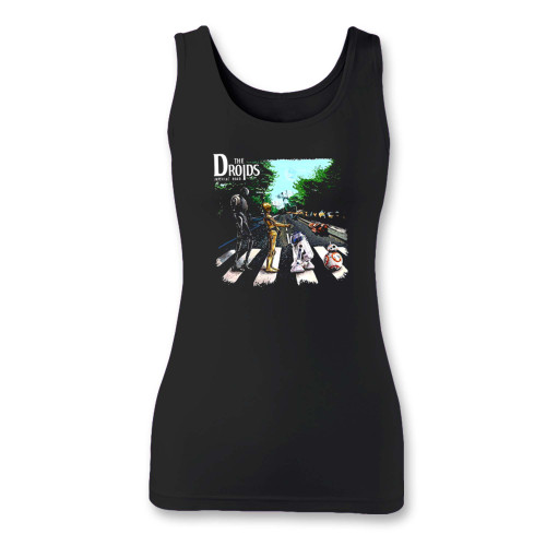 High quality print of this slim fit the droids star wars geek women tank top will turn heads. And bystanders won't be disappointed - the racerback cut looks good one any woman's shoulders.