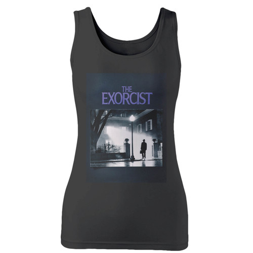 High quality print of this slim fit the exorcist cover movie women tank top will turn heads. And bystanders won't be disappointed - the racerback cut looks good one any woman's shoulders.