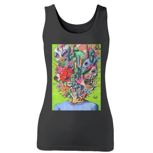High quality print of this slim fit the girl and the alien women tank top will turn heads. And bystanders won't be disappointed - the racerback cut looks good one any woman's shoulders.