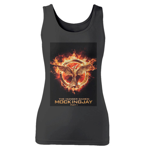 High quality print of this slim fit the hunger game mockingjay logo women tank top will turn heads. And bystanders won't be disappointed - the racerback cut looks good one any woman's shoulders.
