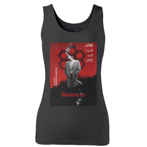 High quality print of this slim fit the irishman movie inspired women tank top will turn heads. And bystanders won't be disappointed - the racerback cut looks good one any woman's shoulders.