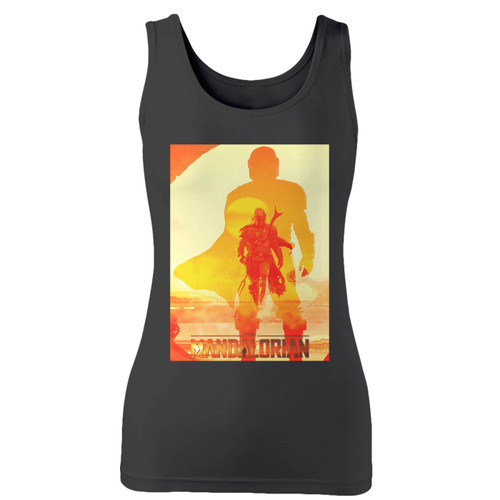 High quality print of this slim fit the mandalorian 1 women tank top will turn heads. And bystanders won't be disappointed - the racerback cut looks good one any woman's shoulders.