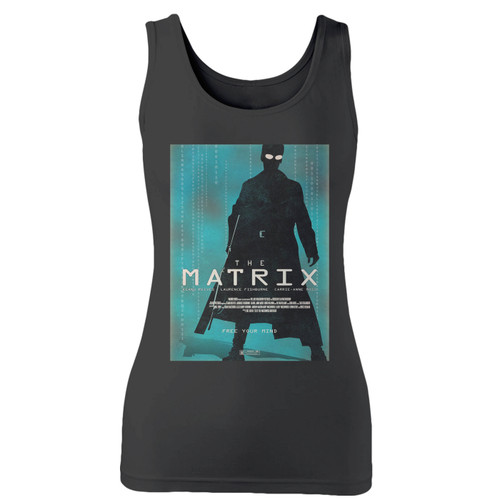 High quality print of this slim fit the matrix retro movie women tank top will turn heads. And bystanders won't be disappointed - the racerback cut looks good one any woman's shoulders.