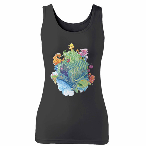 High quality print of this slim fit the maze turtles colorful women tank top will turn heads. And bystanders won't be disappointed - the racerback cut looks good one any woman's shoulders.