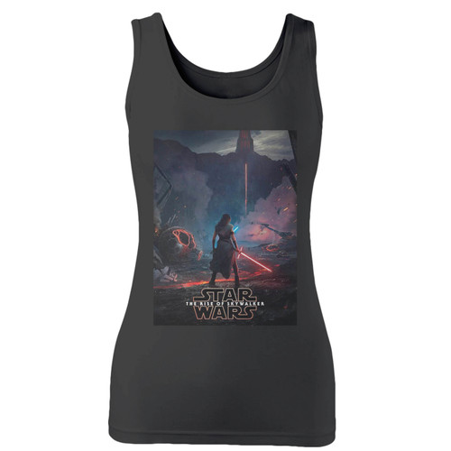 High quality print of this slim fit the rise of skywalker inspired women tank top will turn heads. And bystanders won't be disappointed - the racerback cut looks good one any woman's shoulders.