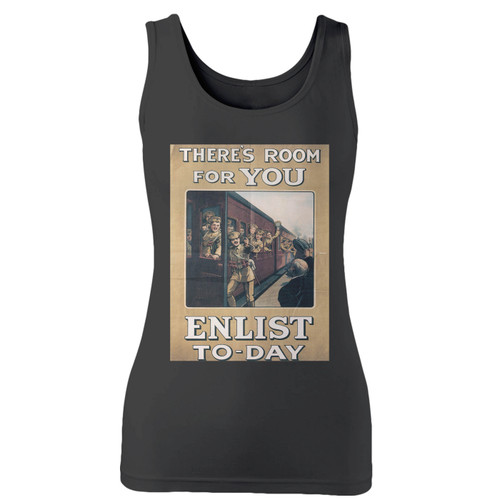 High quality print of this slim fit there's room for you enlist to day women tank top will turn heads. And bystanders won't be disappointed - the racerback cut looks good one any woman's shoulders.