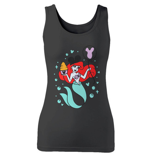 High quality print of this slim fit the little mermaid women tank top will turn heads. And bystanders won't be disappointed - the racerback cut looks good one any woman's shoulders.