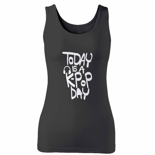 High quality print of this slim fit today is a k-pop day women tank top will turn heads. And bystanders won't be disappointed - the racerback cut looks good one any woman's shoulders. High quality print of this slim fit today is a k-pop day women tank top will turn heads. And bystanders won't be disappointed - the racerback cut looks good one any woman's shoulders.
