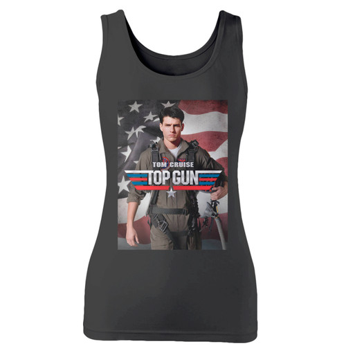 High quality print of this slim fit tom cruise top gun women tank top will turn heads. And bystanders won't be disappointed - the racerback cut looks good one any woman's shoulders.