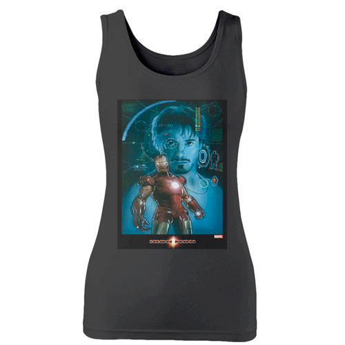 High quality print of this slim fit tony stark iron man women tank top will turn heads. And bystanders won't be disappointed - the racerback cut looks good one any woman's shoulders.