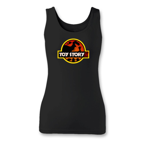 High quality print of this slim fit toy story park logo women tank top will turn heads. And bystanders won't be disappointed - the racerback cut looks good one any woman's shoulders.