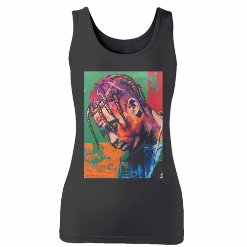 High quality print of this slim fit travis scott acrylic women tank top will turn heads. And bystanders won't be disappointed - the racerback cut looks good one any woman's shoulders.