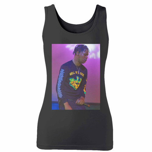 High quality print of this slim fit travis scott discography women tank top will turn heads. And bystanders won't be disappointed - the racerback cut looks good one any woman's shoulders.