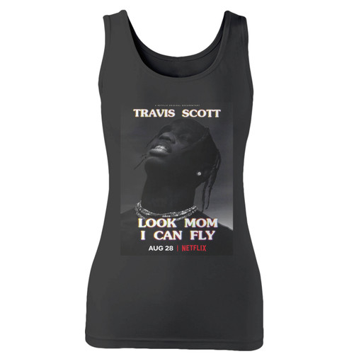 High quality print of this slim fit travis scott look mom i can fly women tank top will turn heads. And bystanders won't be disappointed - the racerback cut looks good one any woman's shoulders.