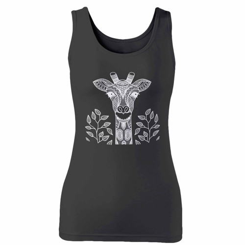 High quality print of this slim fit tribal giraffe women tank top will turn heads. And bystanders won't be disappointed - the racerback cut looks good one any woman's shoulders.