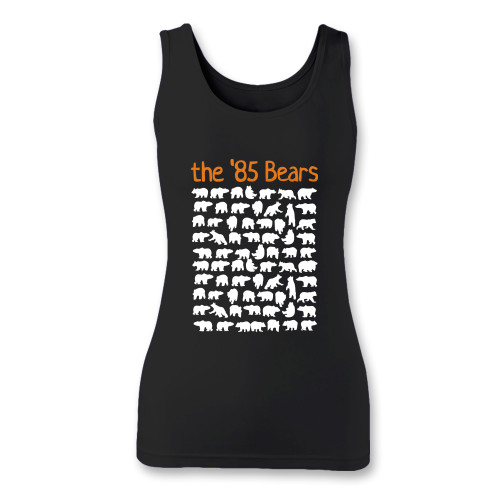High quality print of this slim fit unique 85 chicago bears women tank top will turn heads. And bystanders won't be disappointed - the racerback cut looks good one any woman's shoulders.