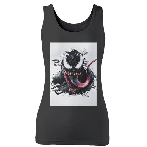 High quality print of this slim fit venom marvel art women tank top will turn heads. And bystanders won't be disappointed - the racerback cut looks good one any woman's shoulders.