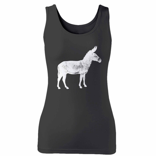 High quality print of this slim fit vintage donkey women tank top will turn heads. And bystanders won't be disappointed - the racerback cut looks good one any woman's shoulders.