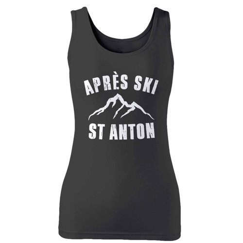 High quality print of this slim fit vintage look st anton ski women tank top will turn heads. And bystanders won't be disappointed - the racerback cut looks good one any woman's shoulders.