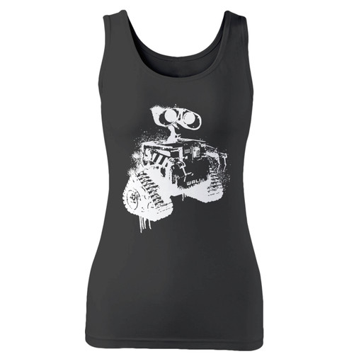 High quality print of this slim fit wall-e inspired women tank top will turn heads. And bystanders won't be disappointed - the racerback cut looks good one any woman's shoulders.