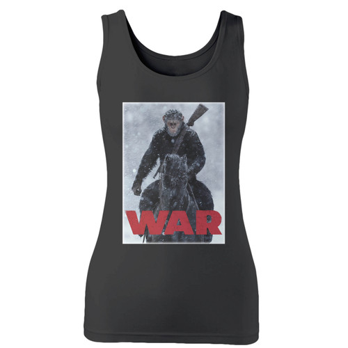 High quality print of this slim fit war for the planet of the apes women tank top will turn heads. And bystanders won't be disappointed - the racerback cut looks good one any woman's shoulders.