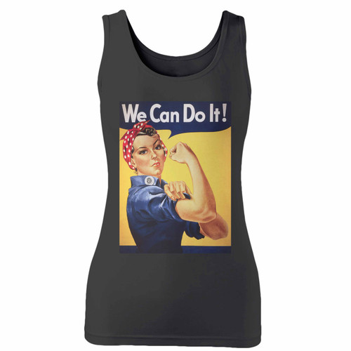 High quality print of this slim fit we can do it! women tank top will turn heads. And bystanders won't be disappointed - the racerback cut looks good one any woman's shoulders.